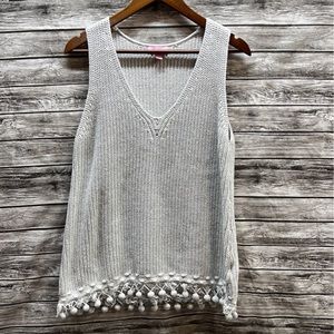 Women’s white ivory silver threading Lilly Pulitzer extra large ivory tank top